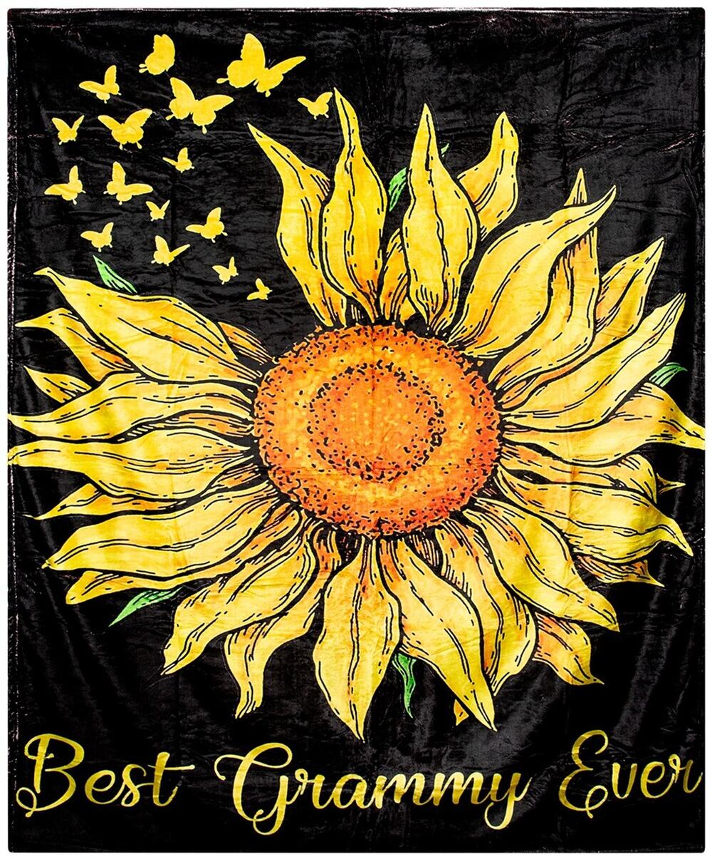 Best Grammy Sunflower - SoftThrow Blanket 80" x 60"  - NEW